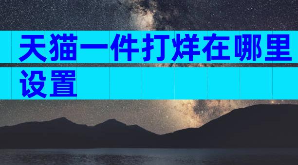 天猫一件打烊在哪里设置