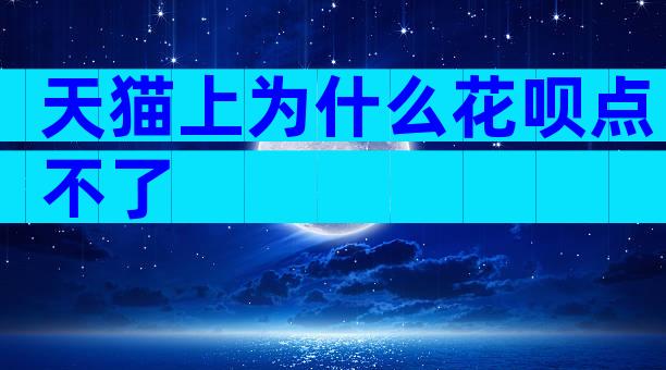 天猫上为什么花呗点不了