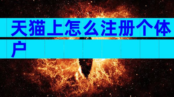 天猫上怎么注册个体户