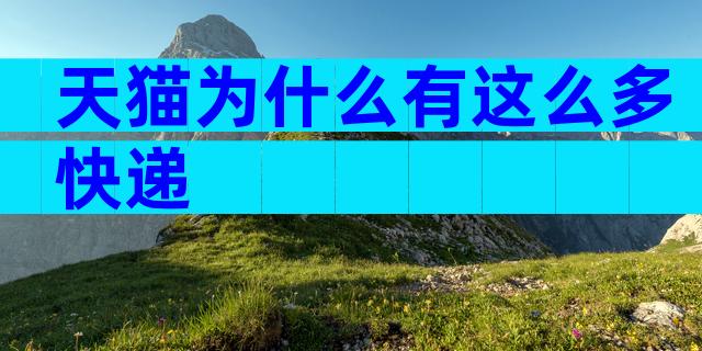 天猫为什么有这么多快递