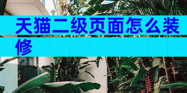 天猫二级页面怎么装修