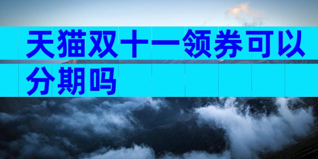 天猫双十一领券可以分期吗