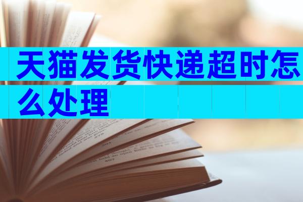 天猫发货快递超时怎么处理