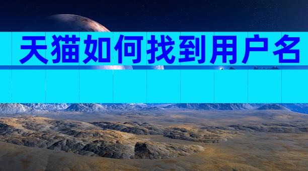 天猫如何找到用户名