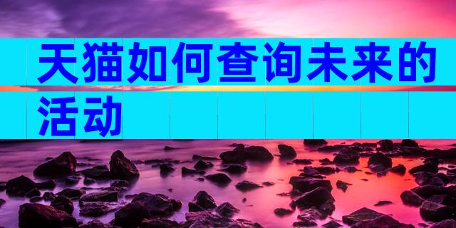 天猫如何查询未来的活动