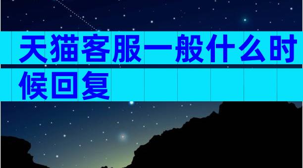 天猫客服一般什么时候回复