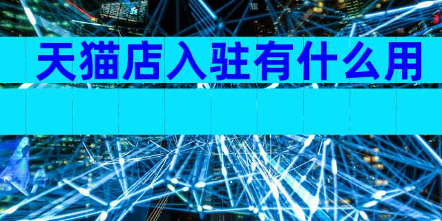 天猫店入驻有什么用