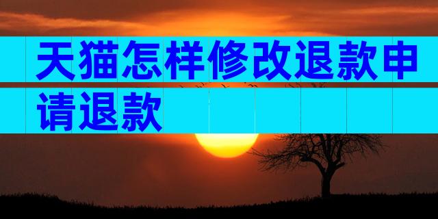 天猫怎样修改退款申请退款