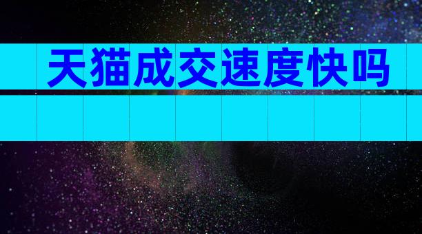 天猫成交速度快吗
