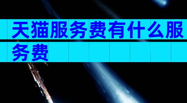 天猫服务费有什么服务费