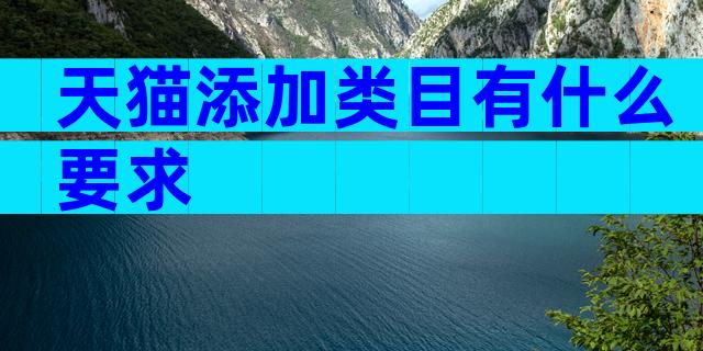 天猫添加类目有什么要求