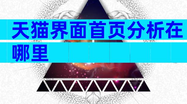 天猫界面首页分析在哪里