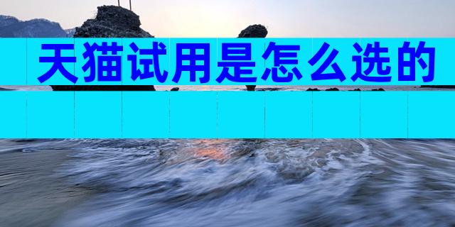 天猫试用是怎么选的