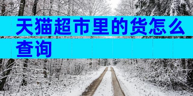 天猫超市里的货怎么查询