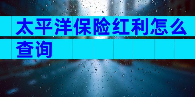 太平洋保险红利怎么查询