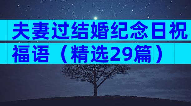 夫妻过结婚纪念日祝福语（精选29篇）