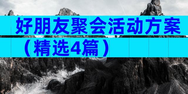 好朋友聚会活动方案（精选4篇）