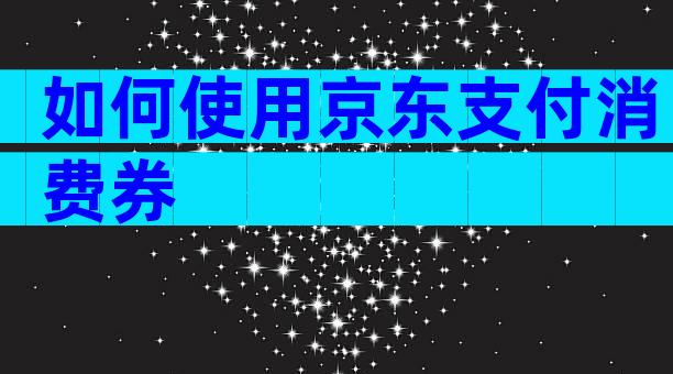 如何使用京东支付消费券