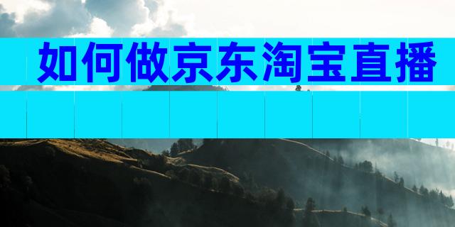 如何做京东淘宝直播