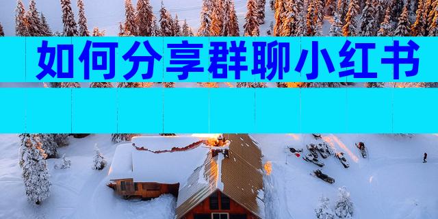 如何分享群聊小红书