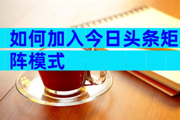 如何加入今日头条矩阵模式