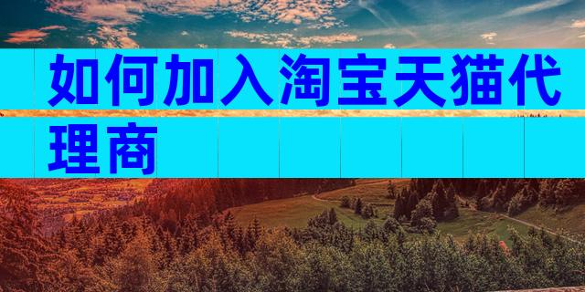 如何加入淘宝天猫代理商