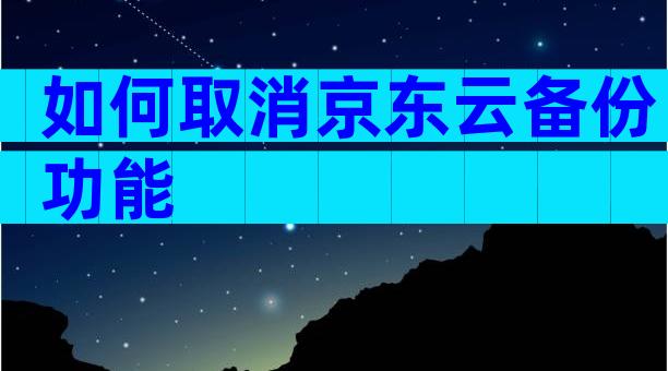 如何取消京东云备份功能
