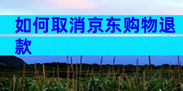 如何取消京东购物退款