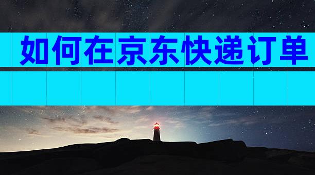 如何在京东快递订单