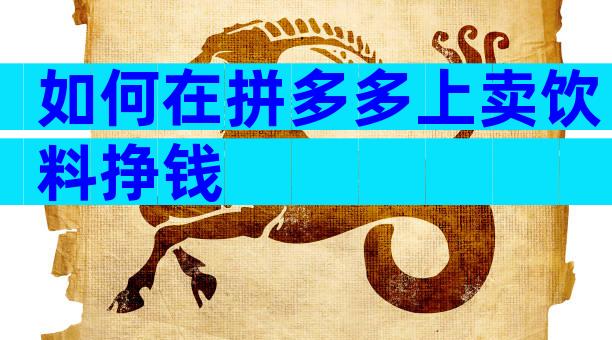 如何在拼多多上卖饮料挣钱