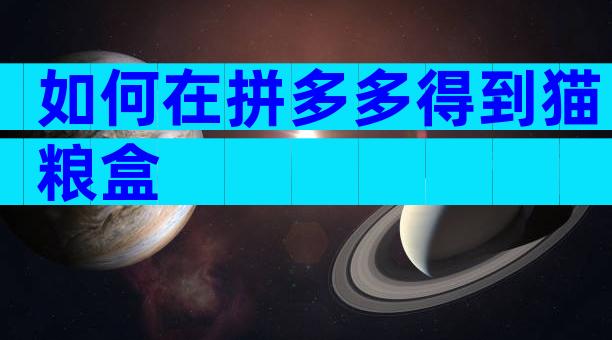 如何在拼多多得到猫粮盒