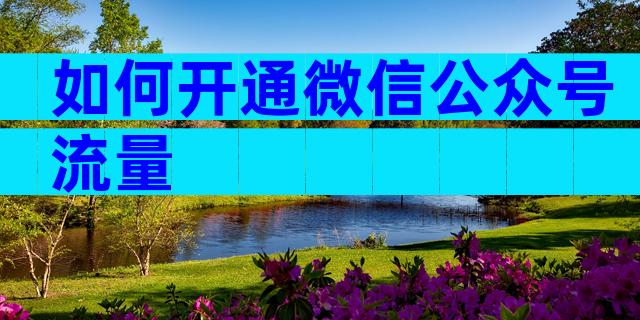 如何开通微信公众号流量