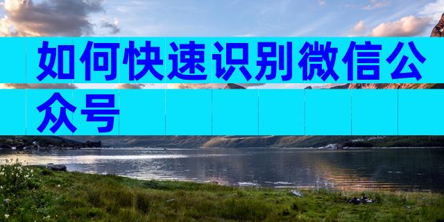 如何快速识别微信公众号
