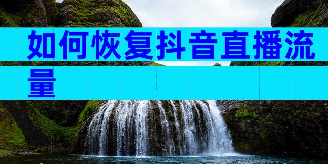 如何恢复抖音直播流量