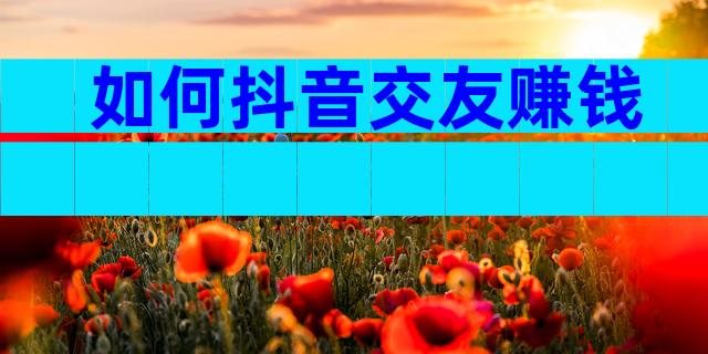 如何抖音交友赚钱