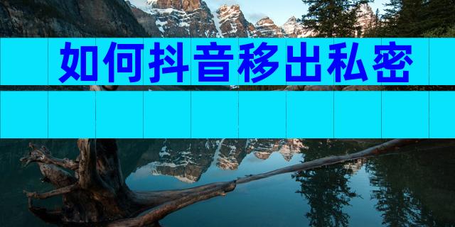 如何抖音移出私密