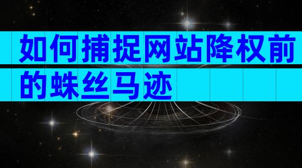 如何捕捉网站降权前的蛛丝马迹