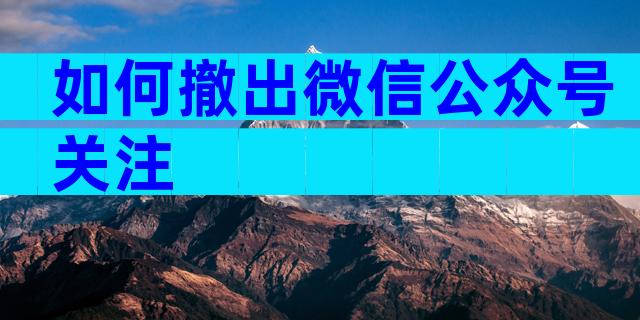如何撤出微信公众号关注