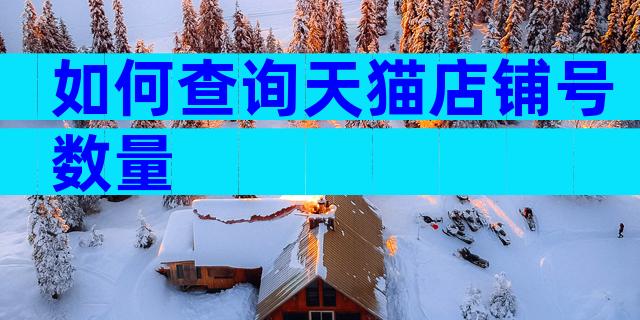 如何查询天猫店铺号数量