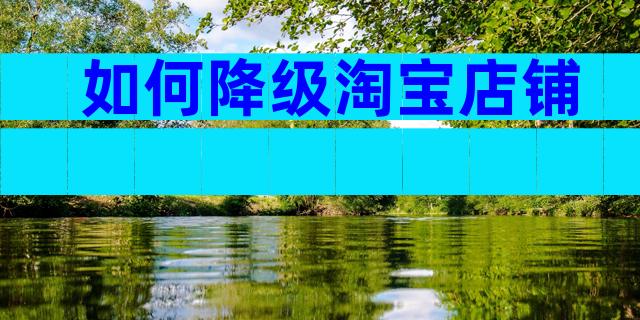 如何降级淘宝店铺