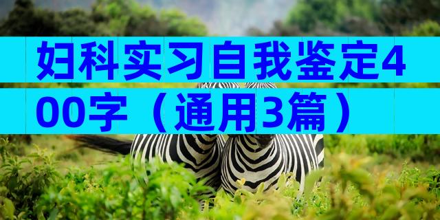 妇科实习自我鉴定400字（通用3篇）
