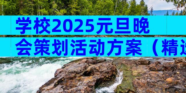 学校2025元旦晚会策划活动方案（精选12篇）