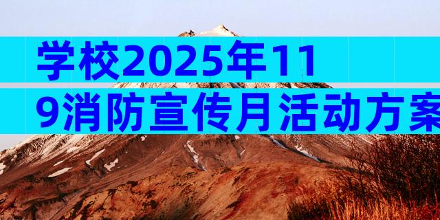 学校2025年119消防宣传月活动方案范文（通用29篇）