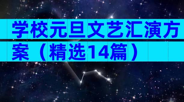 学校元旦文艺汇演方案（精选14篇）