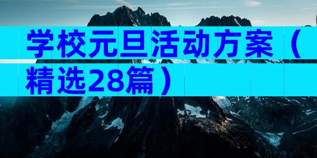学校元旦活动方案（精选28篇）