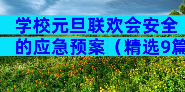 学校元旦联欢会安全的应急预案（精选9篇）