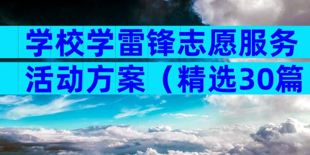 学校学雷锋志愿服务活动方案（精选30篇）