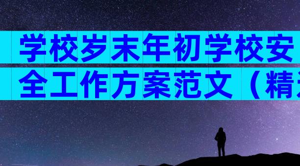 学校岁末年初学校安全工作方案范文（精选28篇）