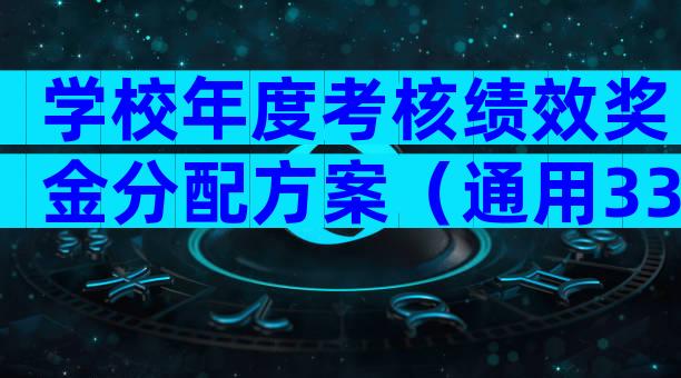 学校年度考核绩效奖金分配方案（通用33篇）