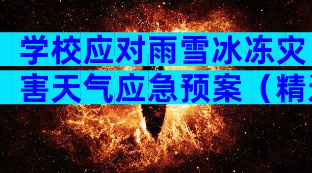 学校应对雨雪冰冻灾害天气应急预案（精选10篇）
